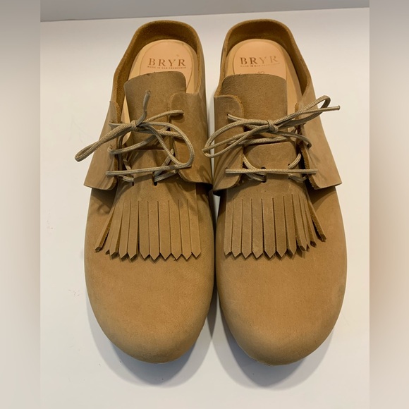 BRYR Zoe Monochrome Platform Wooden Clog with Kilt Size 12 - Picture 2 of 13